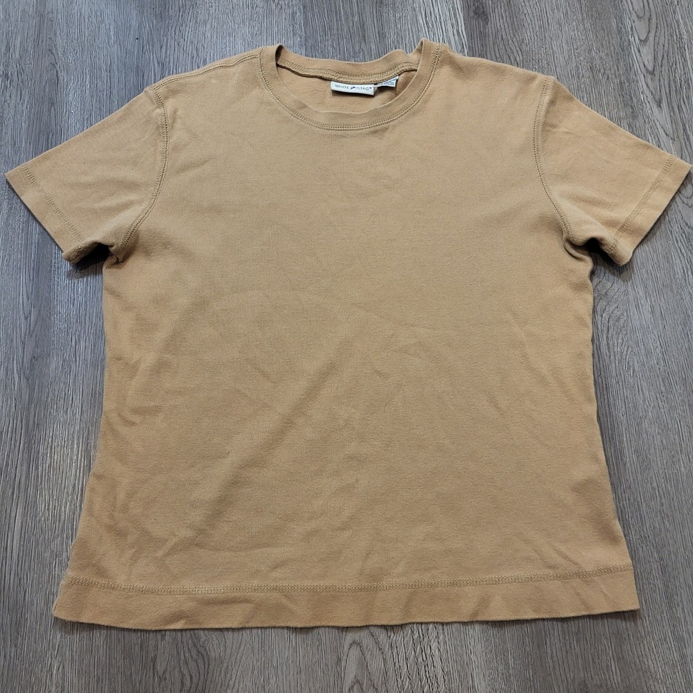 Vintage White Stag Women's Short sleeve shirt /tops Sze L Cappuccino